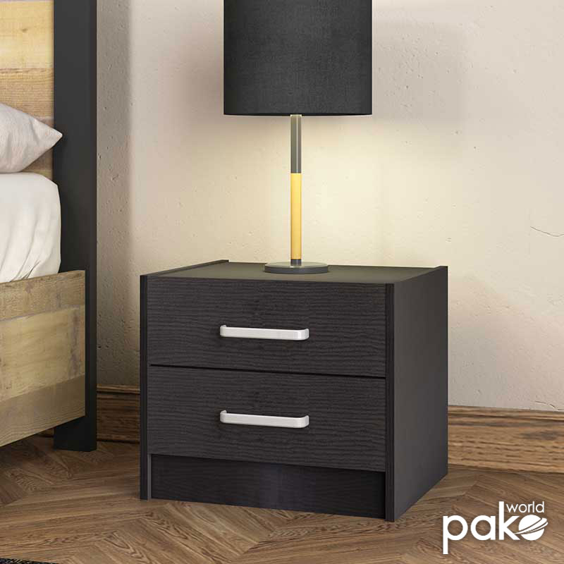 Komodinë Olympus pakoworld me 2 sirtarë në ngjyrë wenge 47,5x40,5x40,5