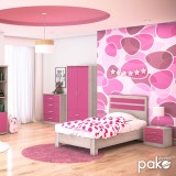 Komodinë për fëmijë Looney pakoworld castillo-rozë 47,5x40,5x40,5