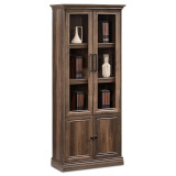 Bibliotekë Mozart pakoworld me xham arrë 78.5x38x188cm