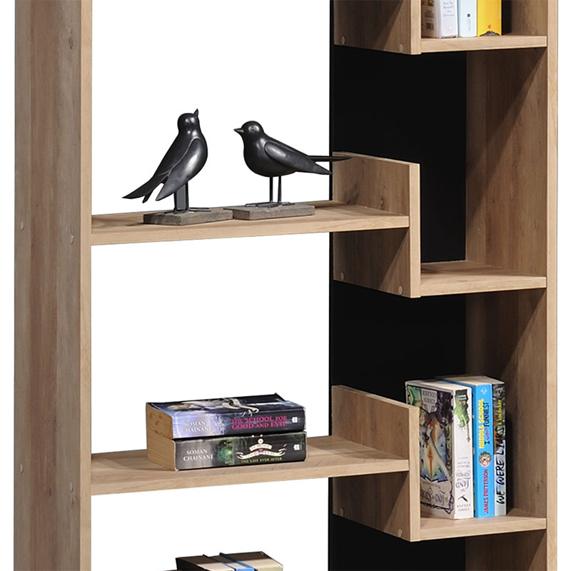 Bibliotekë Naya pakoworld sonoma-antracit 72x30x182.5cm