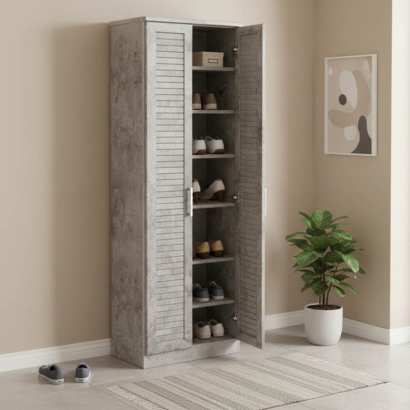 Dollap këpucësh Sante pakoworld 21 palë antike e errët antracit 60x37x183cm