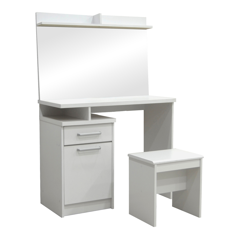 Tavolinë tualeti me pasqyrë Olympus pakoworld në ngjyrë të bardhë 90.5x39.5x75cm
