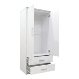 Dollap Olympus pakoworld me 2 dyer dhe sirtarë në ngjyrë të bardhë 81x57x183