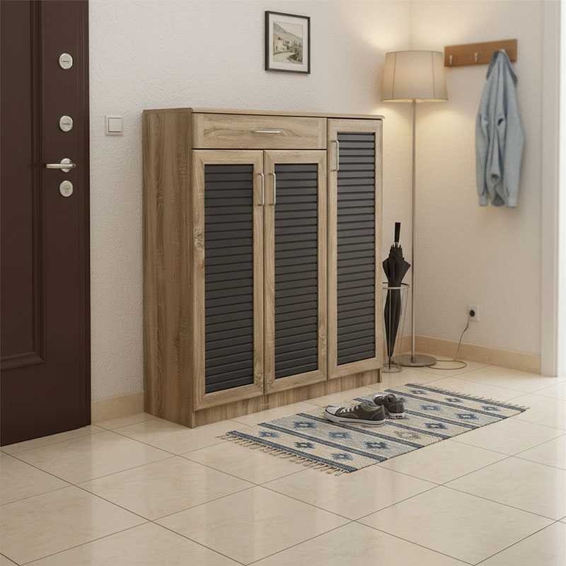 Dollap këpucësh Sante pakoworld 30 palë në ngjyrë SONOMA-gri e errët 120x37x123cm