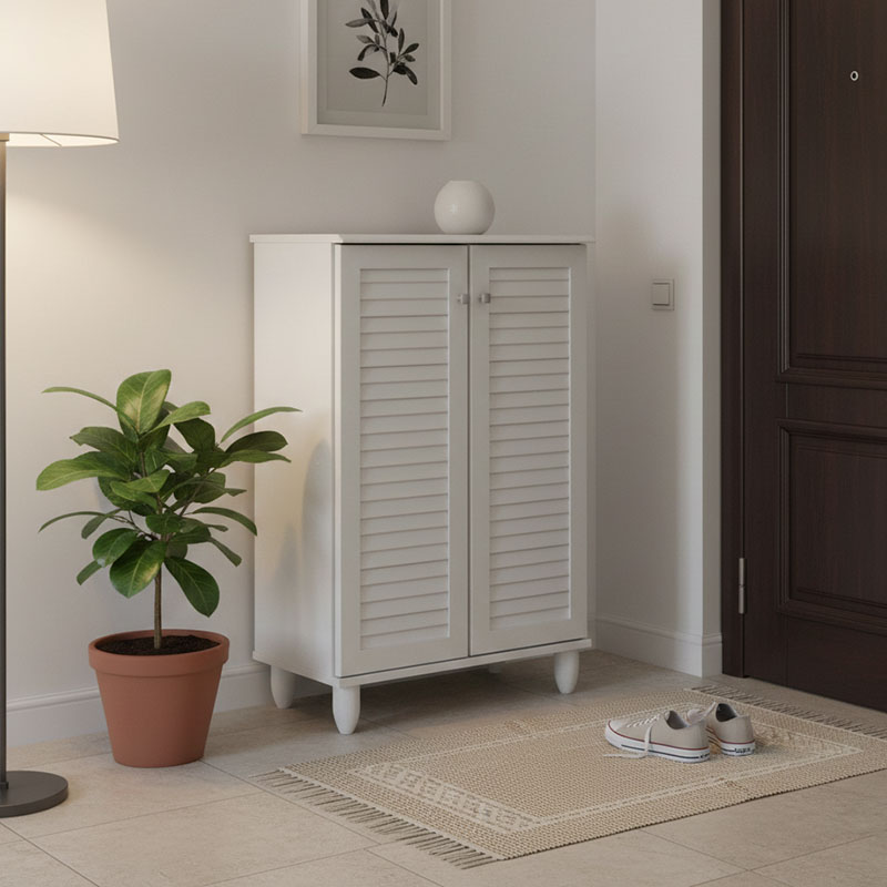 Kabinet këpucësh Santo pakoworld 10 palë në ngjyrë të bardhë 60x34.5x91.5cm