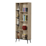 Bibliotekë Zezan pakoworld në ngjyrë sonoma-gri e errët 76.5x30x200.5cm