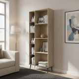 Bibliotekë Zezan pakoworld në ngjyrë sonoma-gri e errët 76.5x30x200.5cm