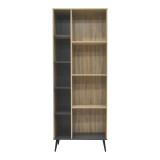 Bibliotekë Zezan pakoworld në ngjyrë sonoma-gri e errët 76.5x30x200.5cm