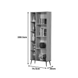 Bibliotekë Zezan pakoworld në ngjyrë sonoma-gri e errët 76.5x30x200.5cm