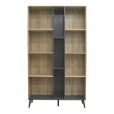 Bibliotekë Zezan pakoworld në ngjyrë sonoma-gri të errët 114x30x200.5cm