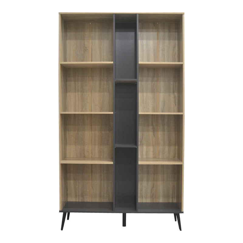 Bibliotekë Zezan pakoworld në ngjyrë sonoma-gri të errët 114x30x200.5cm