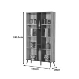 Bibliotekë Zezan pakoworld në ngjyrë sonoma-gri të errët 114x30x200.5cm