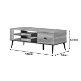 Tavolinë kafeje Zezan pakoworld në ngjyrë SONOMA-gri e errët 120x51x44.5cm