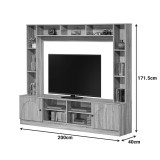 Set TV Ambera pakoworld ngjyrë SONOMA 200x40x171.5cm