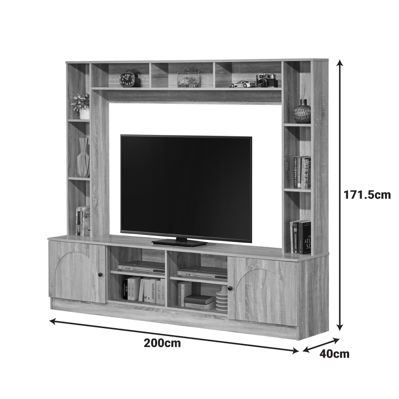 Set TV Ambera pakoworld ngjyrë SONOMA 200x40x171.5cm