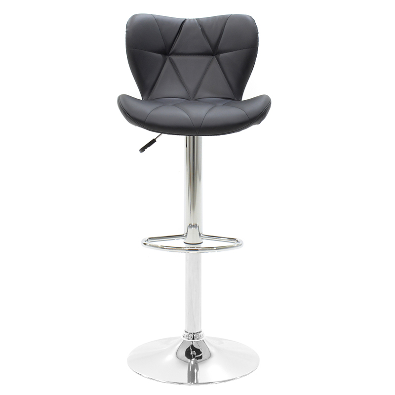 Stol bari Coozy pakoworld me PU në ngjyrë të zezë metal krom