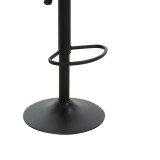 Stol bari Balina pakoworld i rregullueshëm në lartësi pu i zi-metal i zi 52x53x109cm