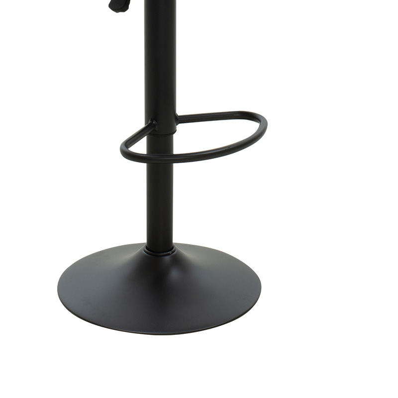 Stol bari Balina pakoworld i rregullueshëm në lartësi pu i zi-metal i zi 52x53x109cm