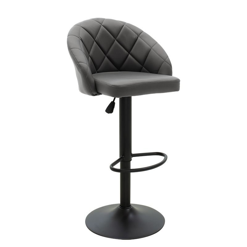 Stol bari Balina pakoworld i rregullueshëm në lartësi pu i zi-metal i zi 52x53x109cm
