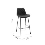 Stol bari Faith pakoworld antike antracit pu-metal i zi 50x54x104cm