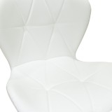 Stol bari Coozy pakoworld, i rregullueshëm në lartësi, metal i zi mat me pu në ngjyrë të bardhë 46x47x90-112cm