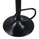 Stol bari Coozy pakoworld, i rregullueshëm në lartësi, metal i zi mat me pu në ngjyrë të bardhë 46x47x90-112cm