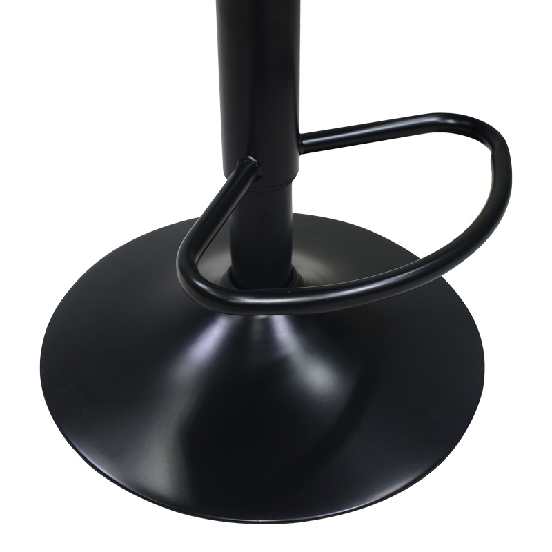 Stol bari Coozy pakoworld, i rregullueshëm në lartësi, metal i zi mat me pu në ngjyrë të bardhë 46x47x90-112cm