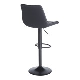 Stol bari Libra pakoworld pu-metal në ngjyrë të zezë 49x55x115cm
