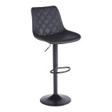 Stol bari Libra pakoworld pu-metal në ngjyrë të zezë 49x55x115cm