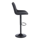 Stol bari Libra pakoworld pu-metal në ngjyrë të zezë 49x55x115cm