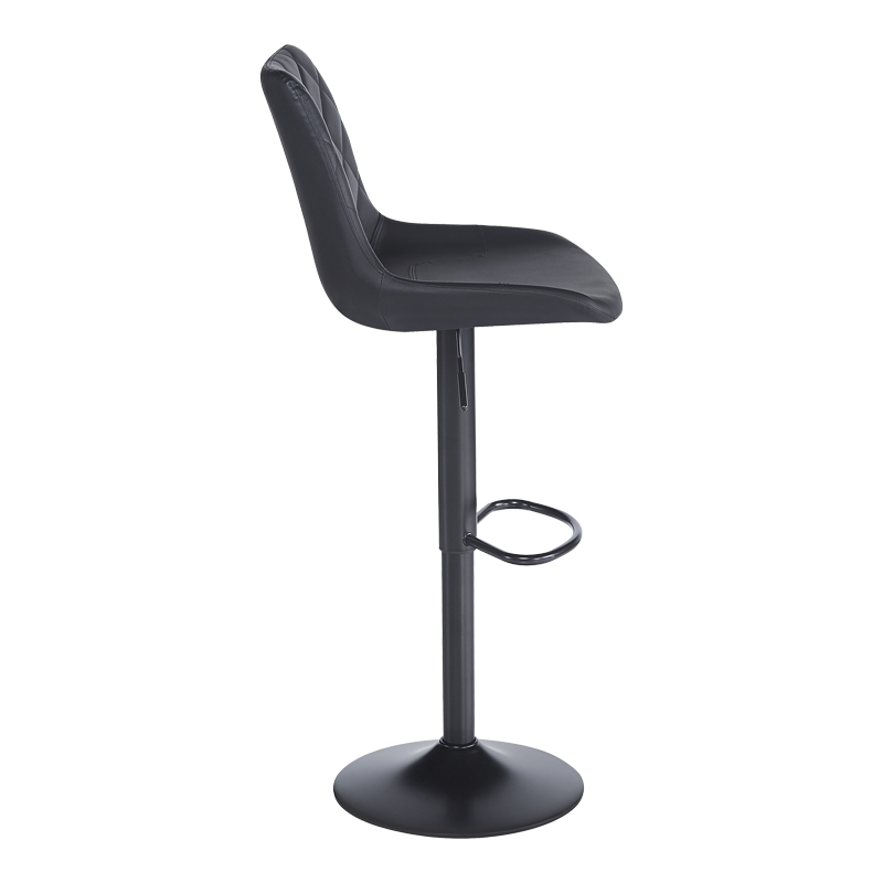 Stol bari Libra pakoworld pu-metal në ngjyrë të zezë 49x55x115cm
