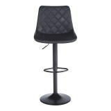 Stol bari Libra pakoworld pu-metal në ngjyrë të zezë 49x55x115cm