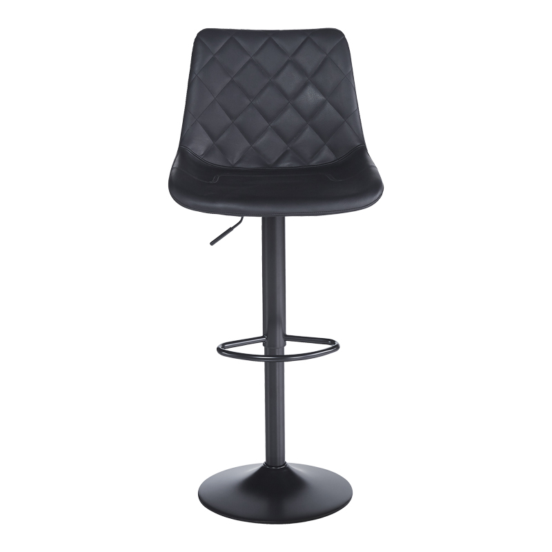Stol bari Libra pakoworld pu-metal në ngjyrë të zezë 49x55x115cm