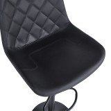 Stol bari Libra pakoworld pu-metal në ngjyrë të zezë 49x55x115cm