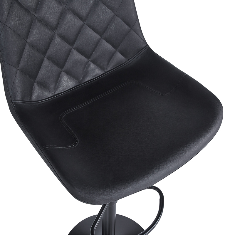 Stol bari Libra pakoworld pu-metal në ngjyrë të zezë 49x55x115cm