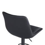 Stol bari Libra pakoworld pu-metal në ngjyrë të zezë 49x55x115cm
