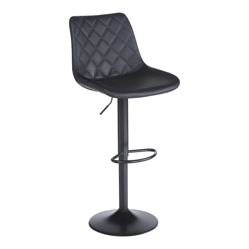 Stol bari Libra pakoworld pu-metal në ngjyrë të zezë 49x55x115cm