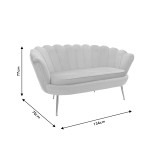 Divan 2 vendesh Daimon pakoworld kadife gri 134x70x77cm