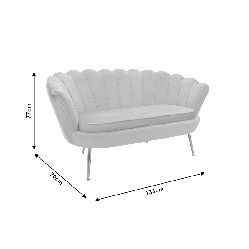 Divan 2 vendesh Daimon pakoworld kadife gri 134x70x77cm