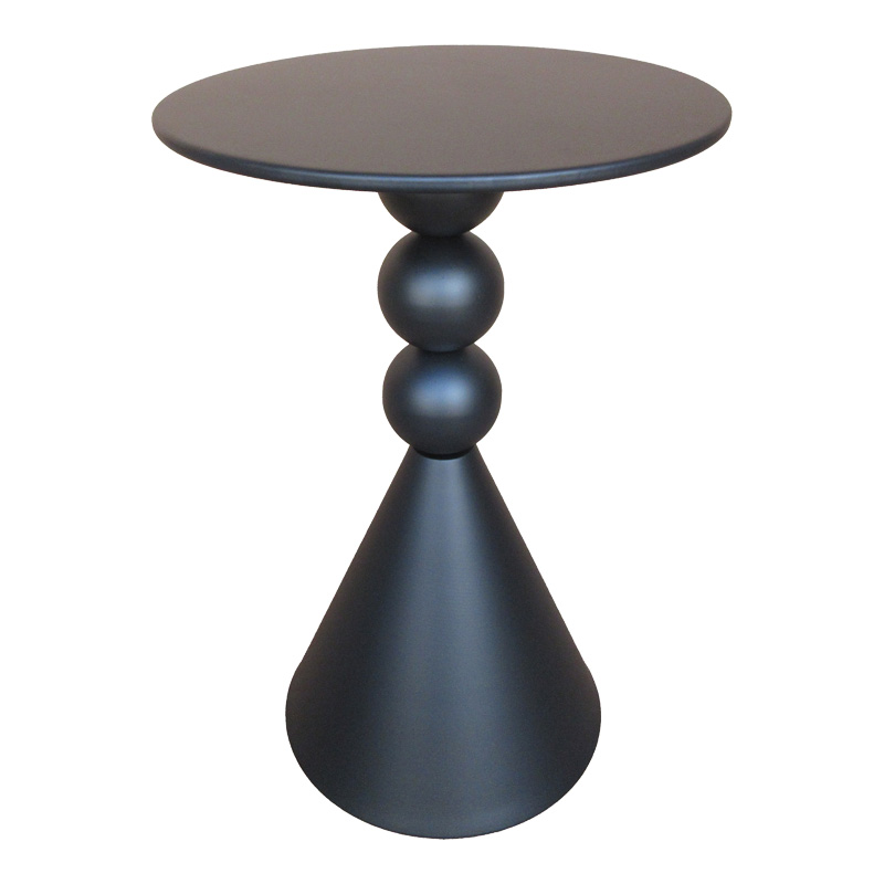 Tavolinë anësore Bilane pakoworld metal në nuancë të zezë D39x60cm