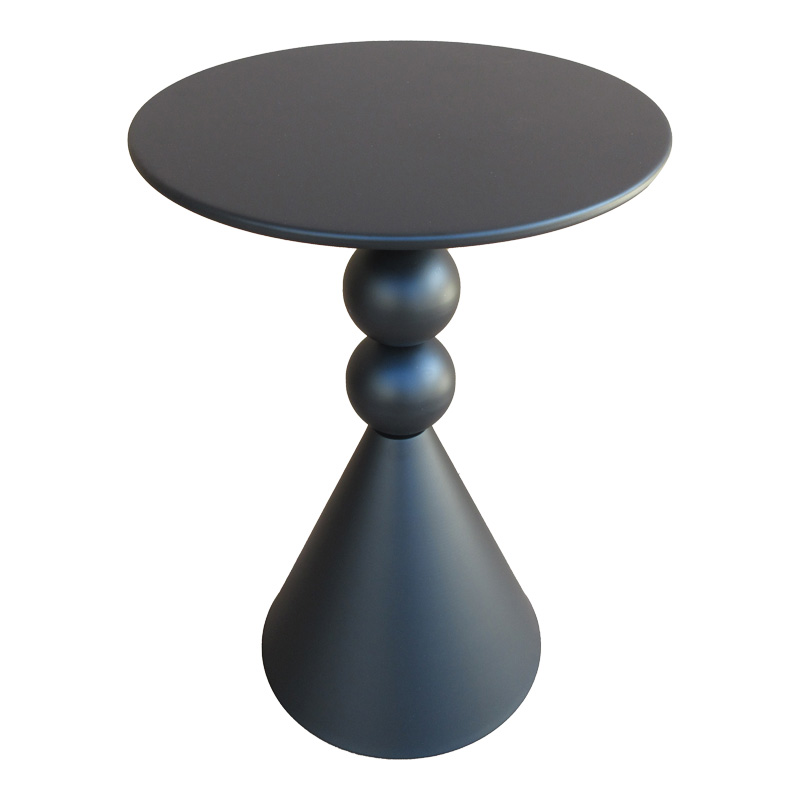 Tavolinë anësore Bilane pakoworld metal në nuancë të zezë D39x60cm