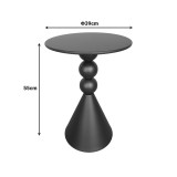 Tavolinë anësore Bilane pakoworld metal në nuancë të zezë D39x60cm