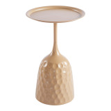 Tavolinë anësore Waini pakoworld metal në nuancë cappuccino D39x60cm