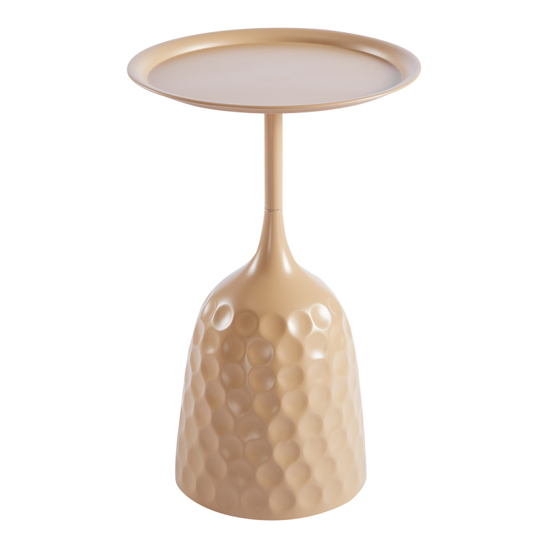 Tavolinë anësore Waini pakoworld metal në nuancë cappuccino D39x60cm
