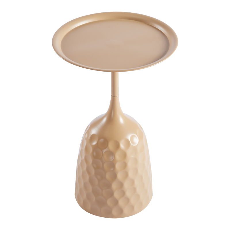 Tavolinë anësore Waini pakoworld metal në nuancë cappuccino D39x60cm