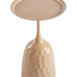 Tavolinë anësore Waini pakoworld metal në nuancë cappuccino D39x60cm
