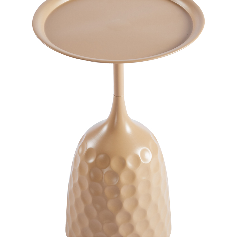 Tavolinë anësore Waini pakoworld metal në nuancë cappuccino D39x60cm