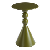 Tavolinë anësore Bilane pakoworld metal në nuancë jeshile ulliri D39x60cm