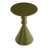 Tavolinë anësore Bilane pakoworld metal në nuancë jeshile ulliri D39x60cm