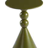 Tavolinë anësore Bilane pakoworld metal në nuancë jeshile ulliri D39x60cm